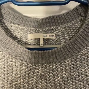 OAK + FORT Knit Pullover Sweater Size Medium Grey Crewneck Long Sleeve